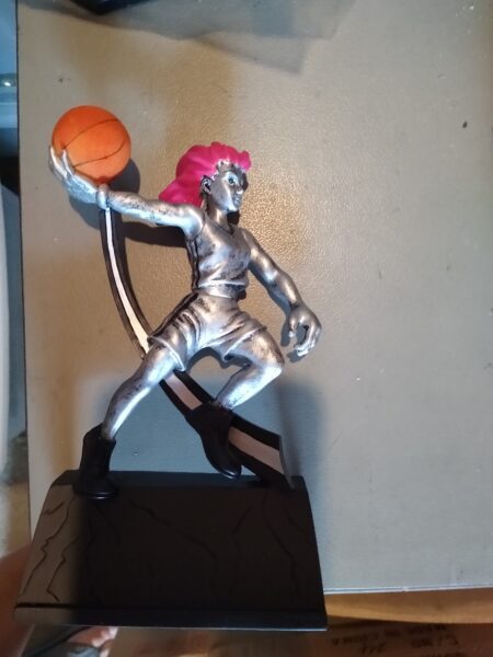 basketball girls pink action trophy