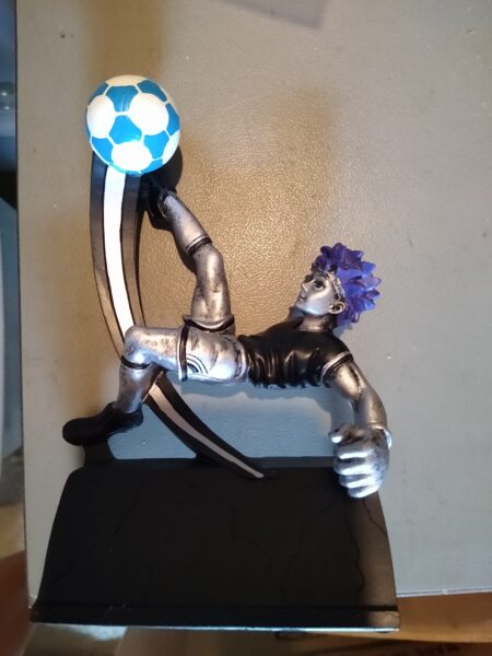 Soccer Blue Kicker Trophy